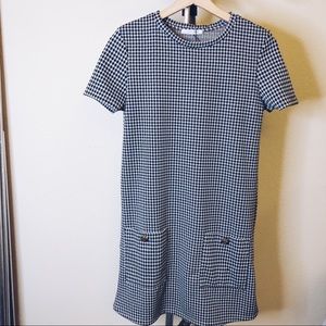 Zara black and white Houndstooth print Dress, S